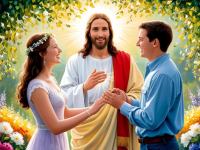 A Happy Couple with Jesus Christ